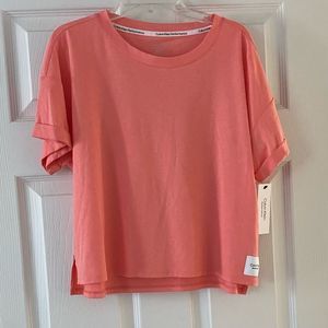 Calvin Klein Performance Pink Women's Short Sleeve Crew Neck Tee Size Small